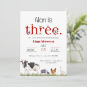 農場でダウン:3rd誕生日バッシュ招待状 招待状 (スタンド正面)