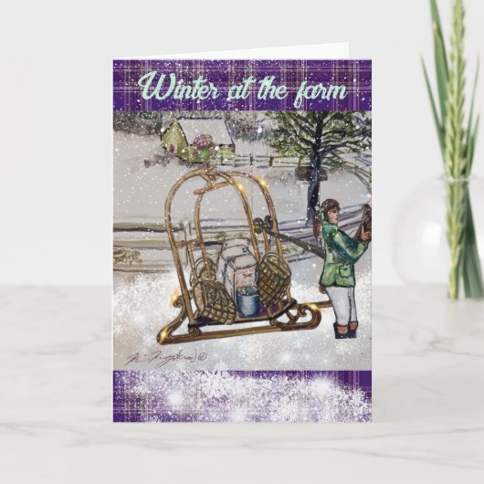 農場で冬を過ごす 招待状 (正面)