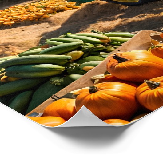 農場で収穫する ポスター (角)