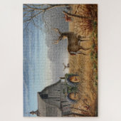 農場で大きな鹿が対決 ジグソーパズル (縦)