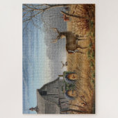 農場で大きな鹿が対決 ジグソーパズル (縦)