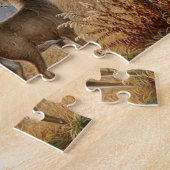 農場で大きな鹿が対決 ジグソーパズル (側面)