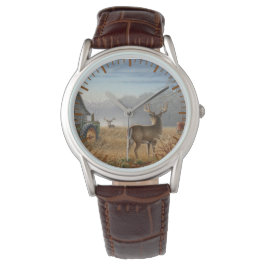 農場で大きな鹿が対決 腕時計