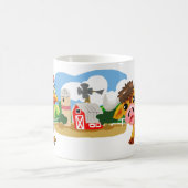 農場で操縦とオンドリ コーヒーマグカップ (中央)