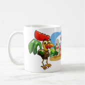 農場で操縦とオンドリ コーヒーマグカップ (左)