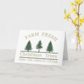 農場で新鮮なクリスマスツリー カード (黄色い花)