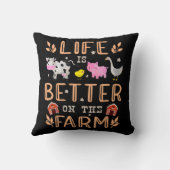 農場で生活がより良い可愛い動物の農家遠く クッション (裏面)