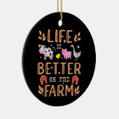 農場で生活がより良い可愛い動物の農家遠く セラミックオーナメント (右)