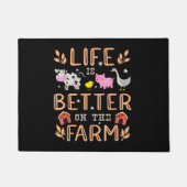 農場で生活がより良い可愛い動物の農家遠く ドアマット (正面)