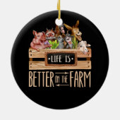 農場で生活が良い可愛い動物の国Fa セラミックオーナメント (裏面)