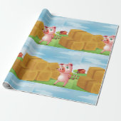 農場で豚を飼う ラッピングペーパー (アンロールド)