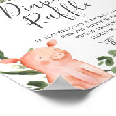 農場で赤ちゃんシャワーおむつラッフルサイン ポスター (角)