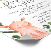 農場で赤ちゃんシャワーおむつ思考のサイン ポスター (角)