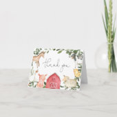 農場で赤ちゃんシャワーサンキューカード サンキューカード (正面)