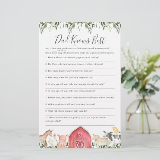 農場で赤ちゃんシャワーパパはゲームを知っ最高のている (スタンド正面)