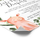 農場で赤ちゃんシャワー夜遅くのおむつサイン ポスター (角)