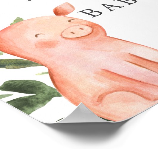 農場で赤ちゃんシャワー歓迎のサイン ポスター (角)