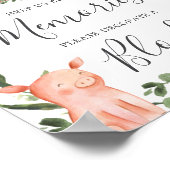 農場で赤ん坊のシャワー飾にブロックの標識 ポスター (角)