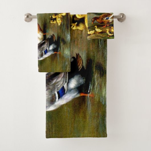 農場で鶏のアヒルとアヒル バスタオルセット (インサイチュ)