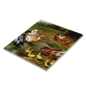 農場で鶏、アヒル、アヒル タイル (側面)