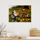 農場で鶏、アヒル、アヒル ポスター (キッチン)