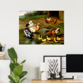 農場で鶏、アヒル、アヒル ポスター (ホームオフィス)