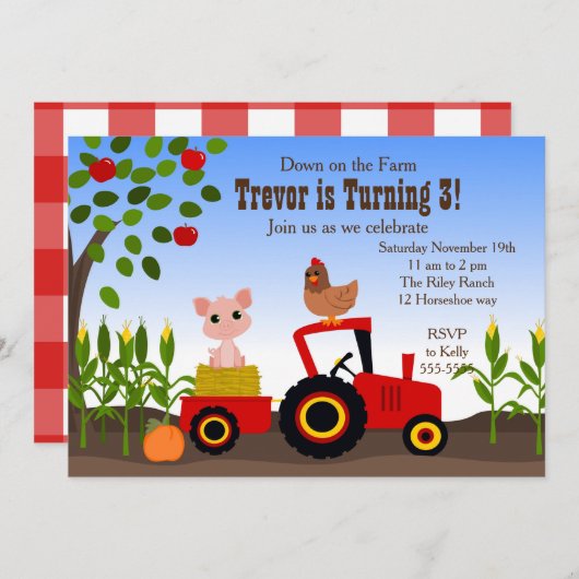 農場で 招待状 (正面/裏面)