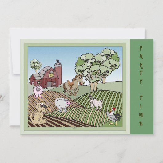 農場で 招待状 (正面)