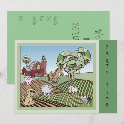 農場で 招待状 (正面/裏面)