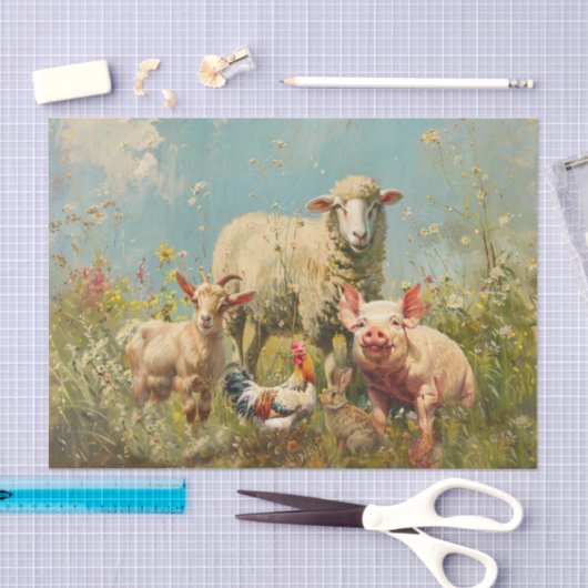 農場で 薄葉紙 (クラフト)