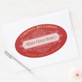 農場とオーチャードレッドハニージャー 楕円形シール (封筒)