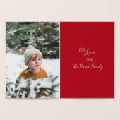 農場と風車のメリークリスマスと写真 箔カード (内部)