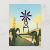農場と風車 ポストカード (正面)
