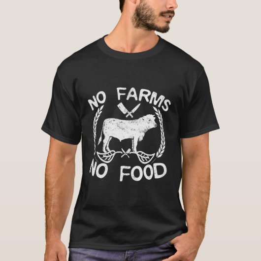 農場なし食品牛の家畜の農家ギフト Tシャツ (正面)