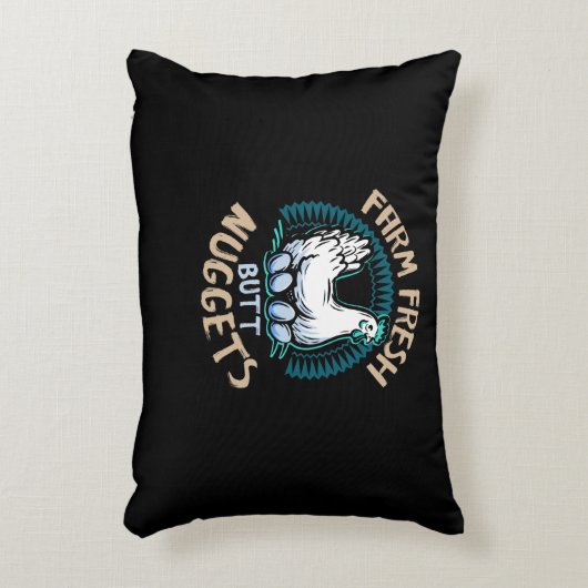 農場のおもしろいな新しいお尻のナゲットの鶏 アクセントクッション (正面(垂直))