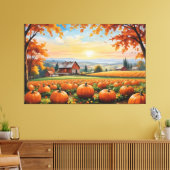 農場のカボチャ キャンバスプリント (インサイチュ (リビング))