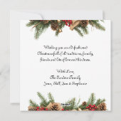 農場のクリスマスに素朴かわいい牛 シーズンカード (裏面)