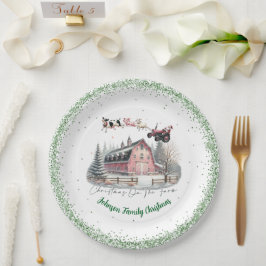 農場のクリスマス ペーパープレート