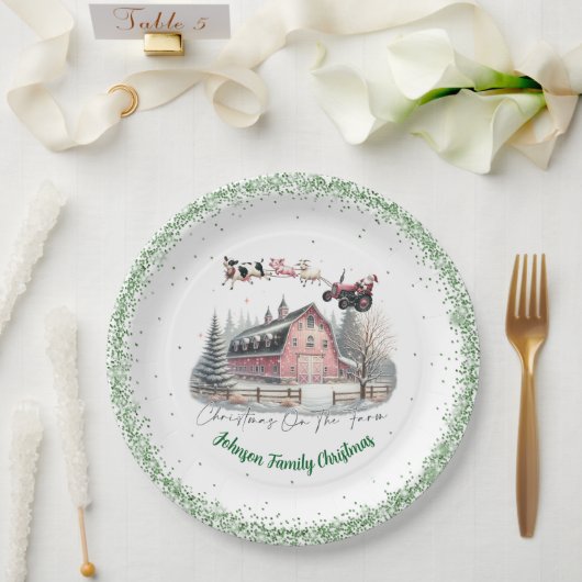 農場のクリスマス ペーパープレート (ウェディング)