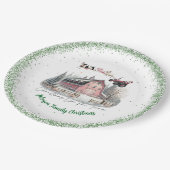 農場のクリスマス ペーパープレート (アングル)