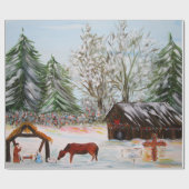 農場のクリスマス ラッピングペーパー (フラット)