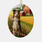 農場のスタンダードコリー セラミックオーナメント (右)