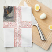 農場のテーマのオンドリの皿タオル キッチンタオル (四つ折り)