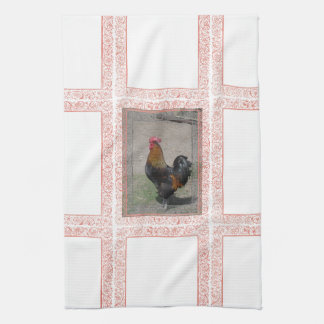 農場のテーマのオンドリの皿タオル キッチンタオル