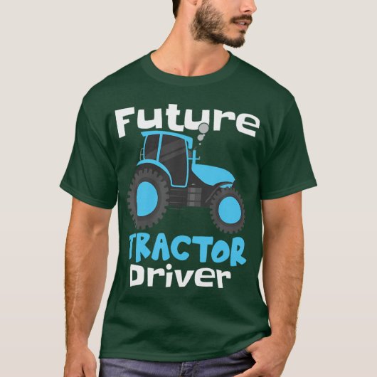 農場のトラクター少年 農家の男の子 Tシャツ (正面)