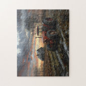 農場のトラクター素朴 ジグソーパズル (縦)