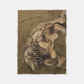 『農場のトロール』スウェーデンのアーティスト、ジョン・バウアーによる フリースブランケット (正面)