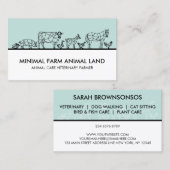 農場のニワトリ ヤギ ウシ ウサギ ロバ 豚 名刺 (正面/裏面)