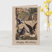 農場のバースデー・カードのペットハト若い女の子 カード (黄色い花)