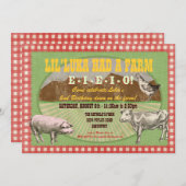 農場のパーティの招待状-古いMacDonaldに農場がありました 招待状 (正面/裏面)
